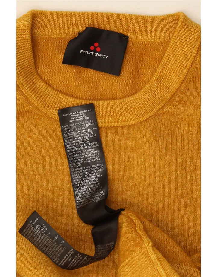 Sweter damski PEUTEREY z okrągłym dekoltem UK 16, duży, żółty, wełniany