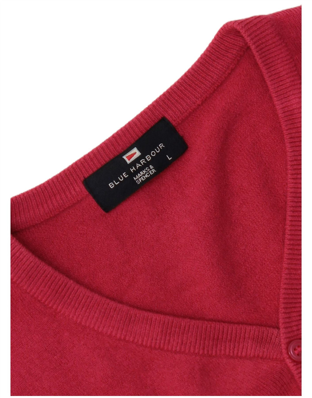 Marks & Spencer Damski sweter z dekoltem w kształcie litery V, UK 16, duży różowy