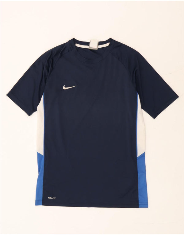 T-shirt chłopięcy Nike Dri Fit 13-14 lat XL, granatowy, blok kolorów