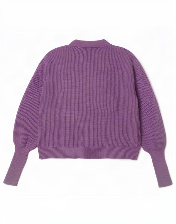 Marks & Spencer Damski sweter rozpinany UK 14, średni fiolet, wiskoza