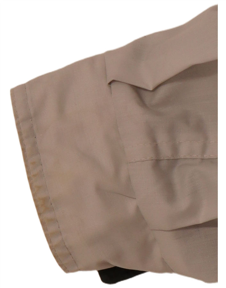 W rolach głównych męska, luźna, dwustronna kurtka z kapturem UK 38, średnia beżowa bawełna