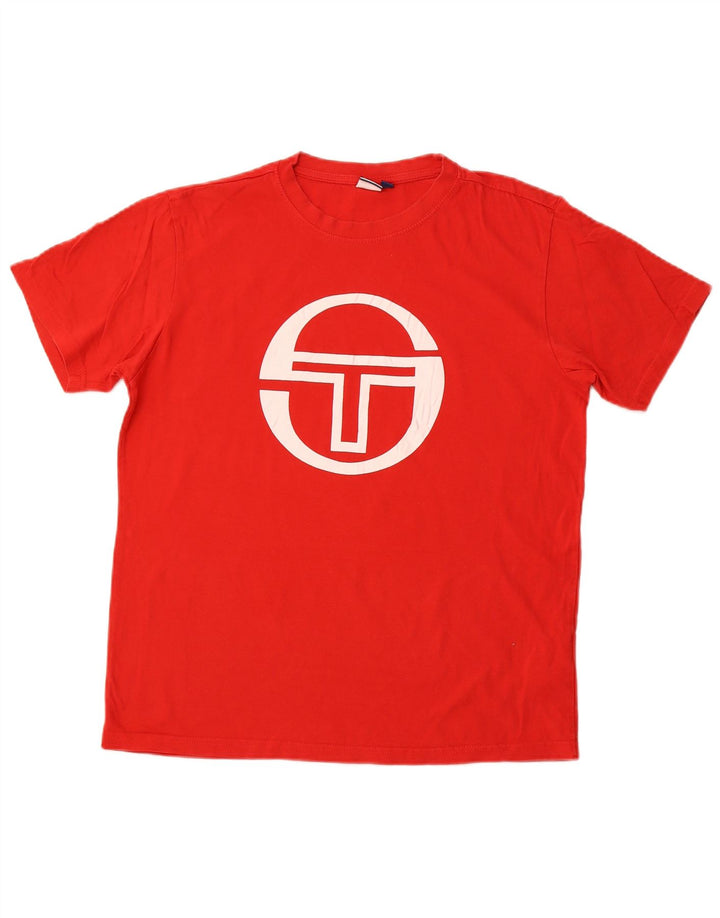 Męski T-shirt z grafiką Sergio Tacchini, duży, czerwony, bawełniany