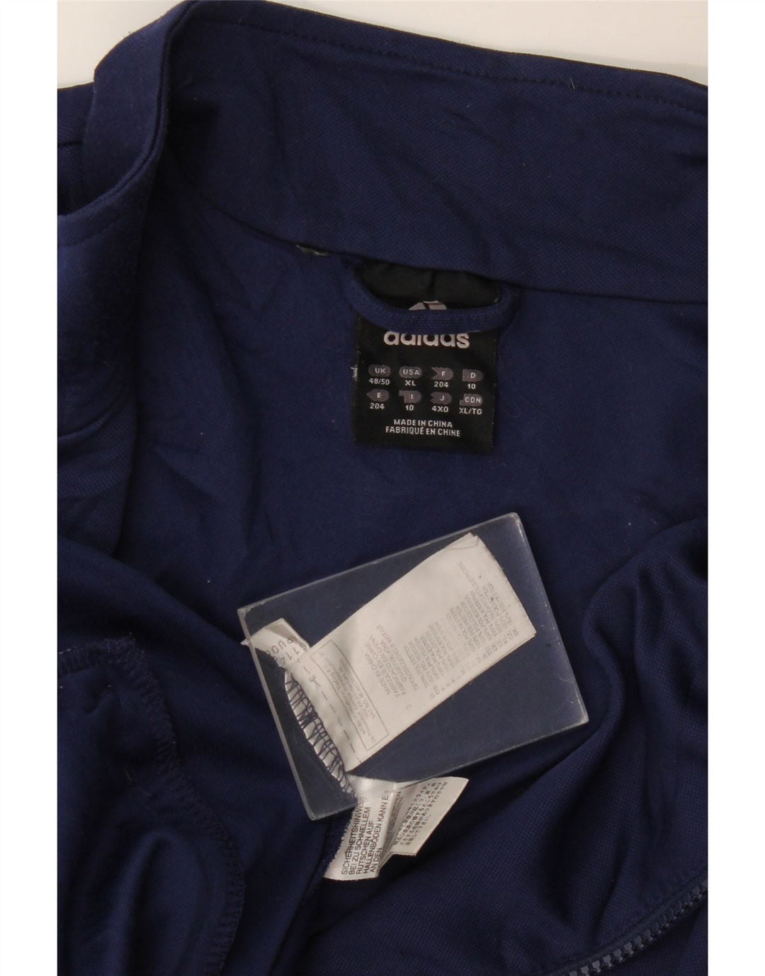 Męska kurtka dresowa ADIDAS Climalite UK 48/50 XL, granatowa, poliester