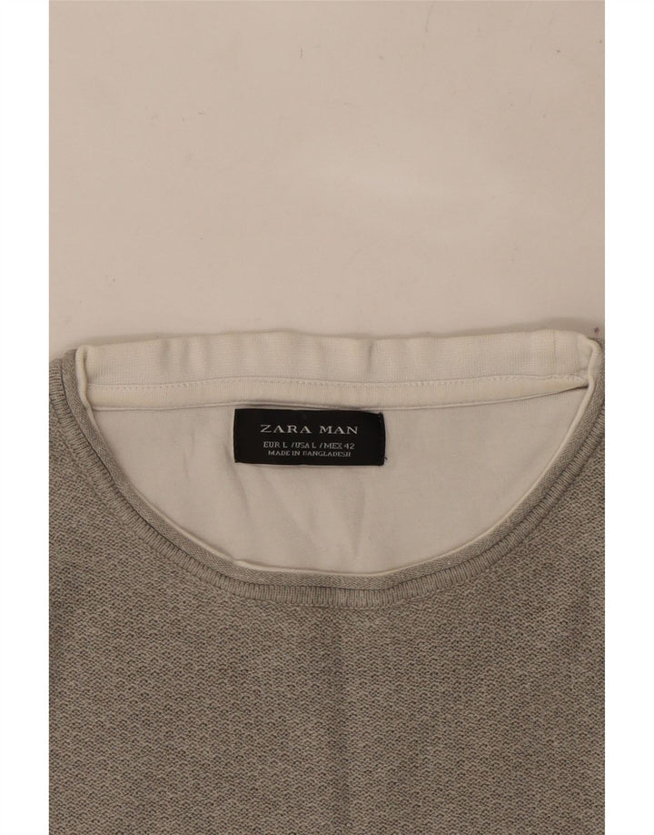 Męski T-shirt ZARA, duży, szary