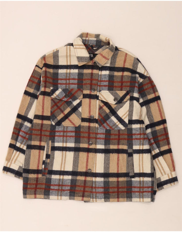 Damska koszula flanelowa oversize Zara UK 14 w średnią wielobarwną kratkę