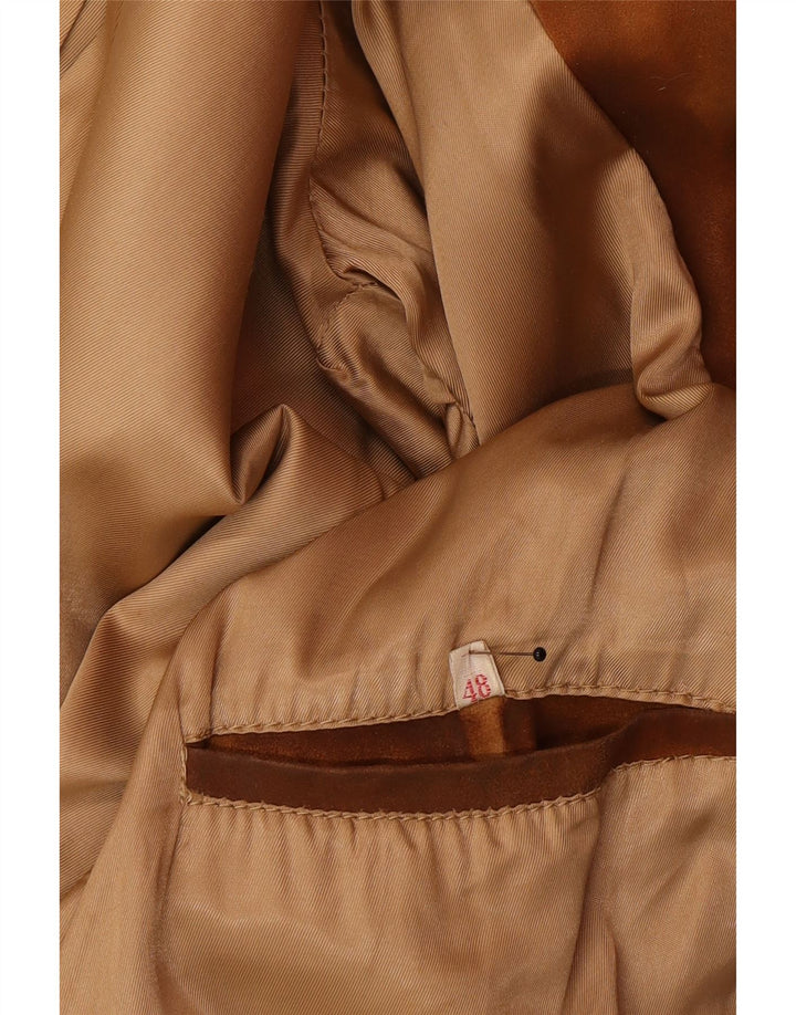 Vintage męska zamszowa kurtka bomber IT 48 średni brąz