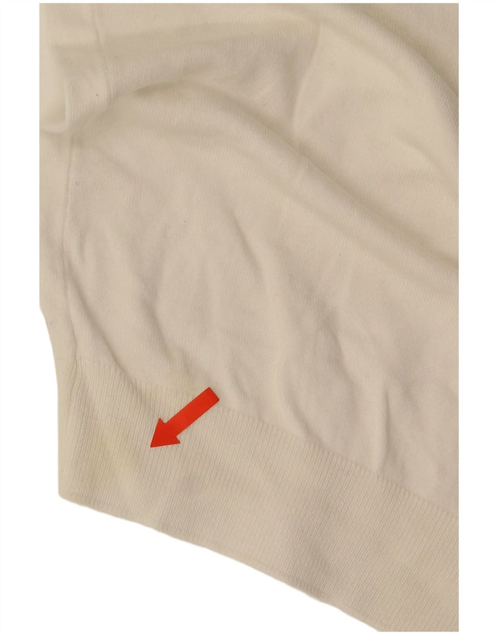 Męski sweter z okrągłym dekoltem Zara, mały, biały