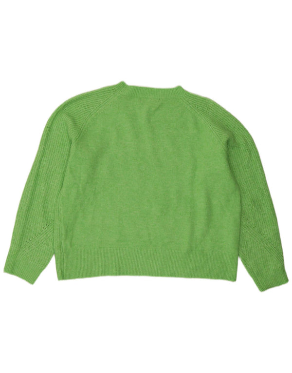 Marks & Spencer Damski sweter z dekoltem w łódkę UK 16, duży, zielony, akrylowy