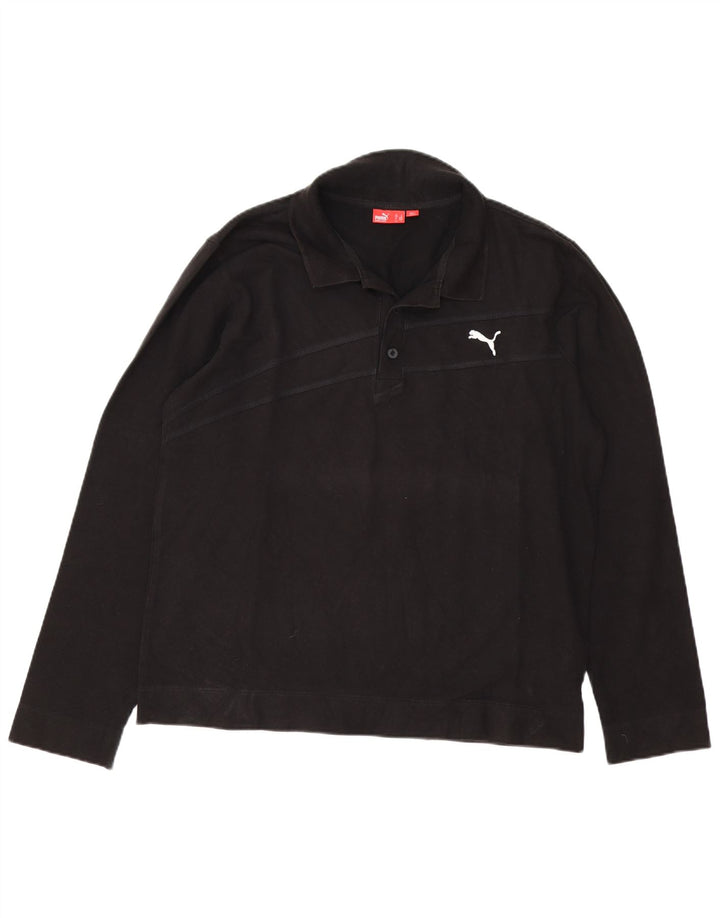 Męska koszulka polo Puma z długim rękawem, duża, czarna, bawełniana
