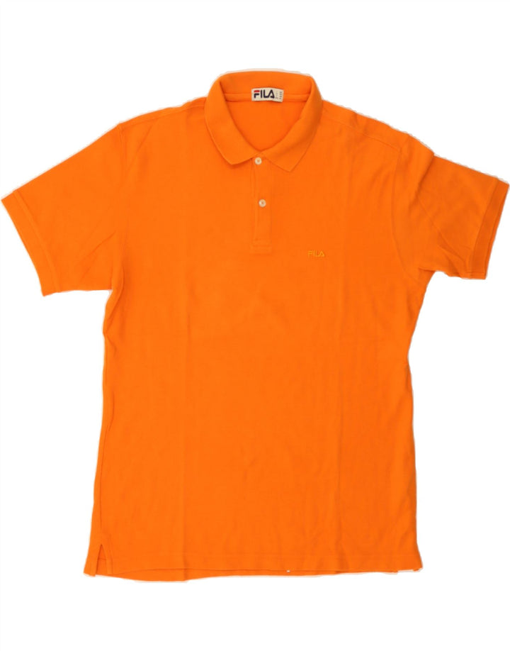 FILA Mens Polo Shirt Medium Orange Cotton Vintage Fila and Second-Hand Fila from Messina Hembry 