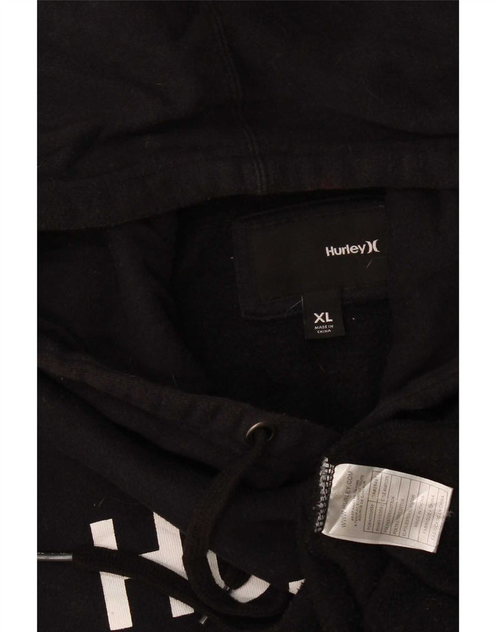 Męski sweter z kapturem Hurley XL, czarny, poliestrowy