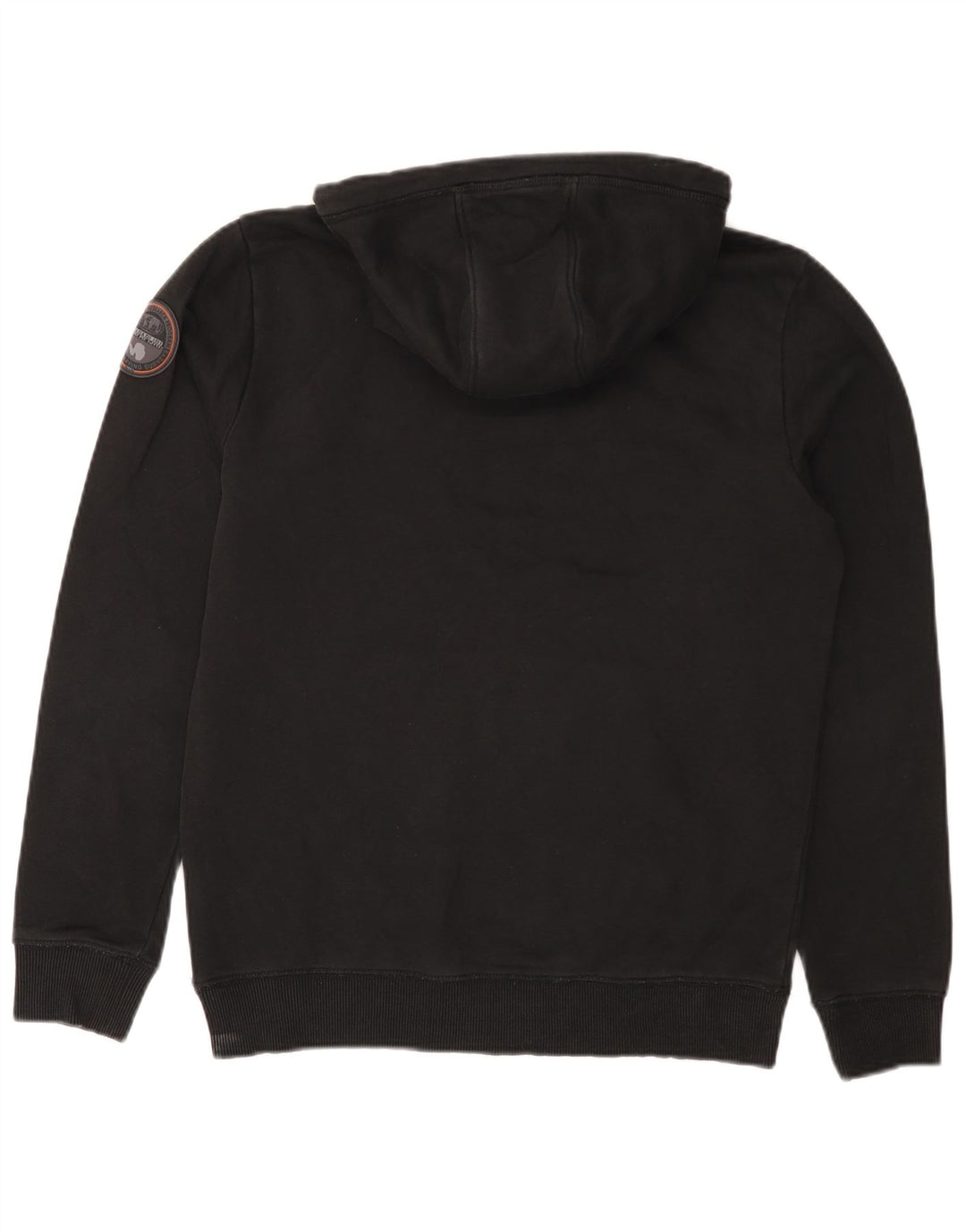 Męski sweter z kapturem i grafiką geograficzną NAPAPIJRI, mały, czarny, bawełniany