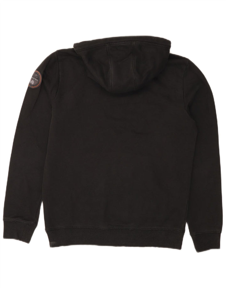 Męski sweter z kapturem i grafiką geograficzną NAPAPIJRI, mały, czarny, bawełniany