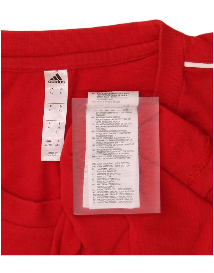 Adidas Męska Koszulka Top XL Czerwona Bawełna