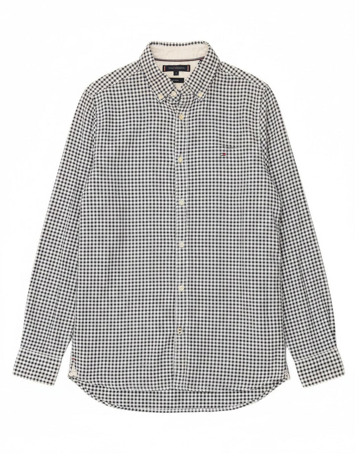 TOMMY HILFIGER Mens Slim Fit Shirt Medium Multicoloured Gingham Cotton