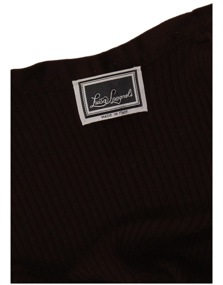 LUISA SPAGNOLI Damski sweter rozpinany bez rękawów, UK 14, średni brąz