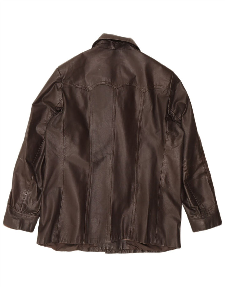VINTAGE Mens Leather Jacket UK 38 Medium Brown Leather