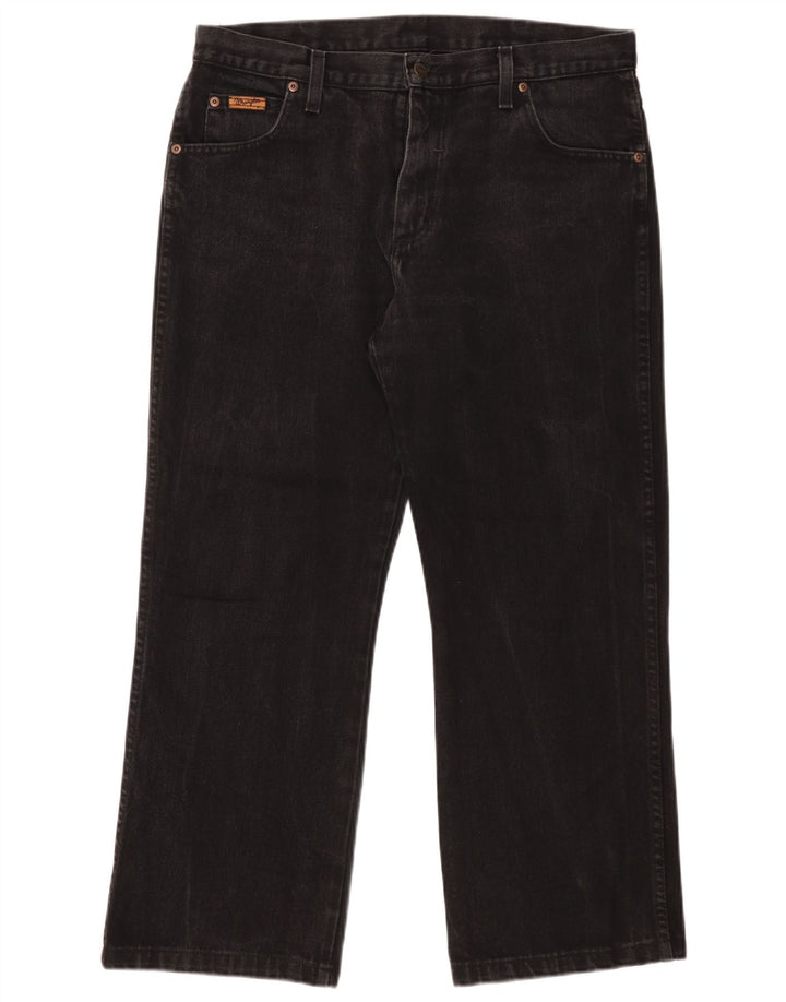 Męskie jeansy Bootcut Wrangler W34 L27, czarne, bawełniane