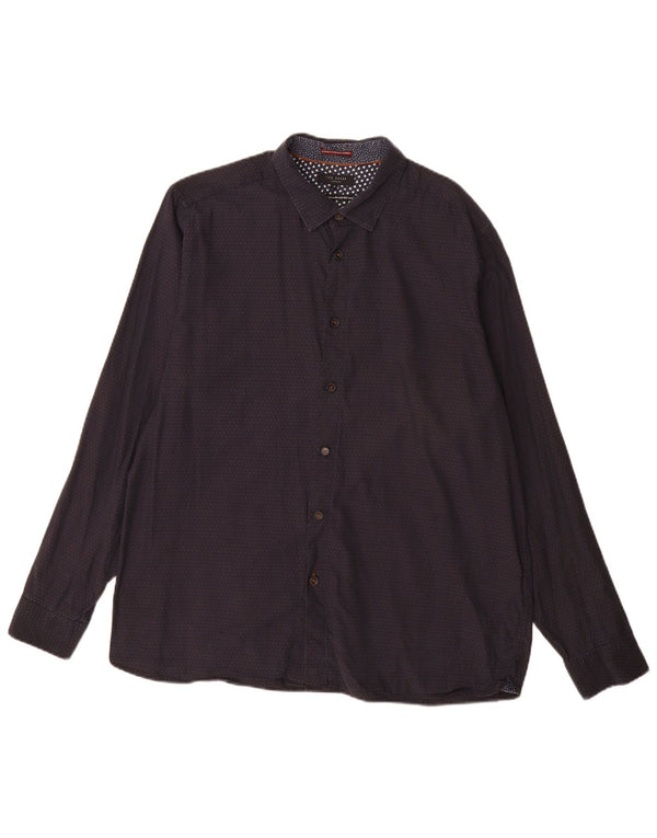 Koszula męska Ted Baker w abstrakcyjny wzór, rozmiar 6 XL, granatowa, bawełniana w cętki