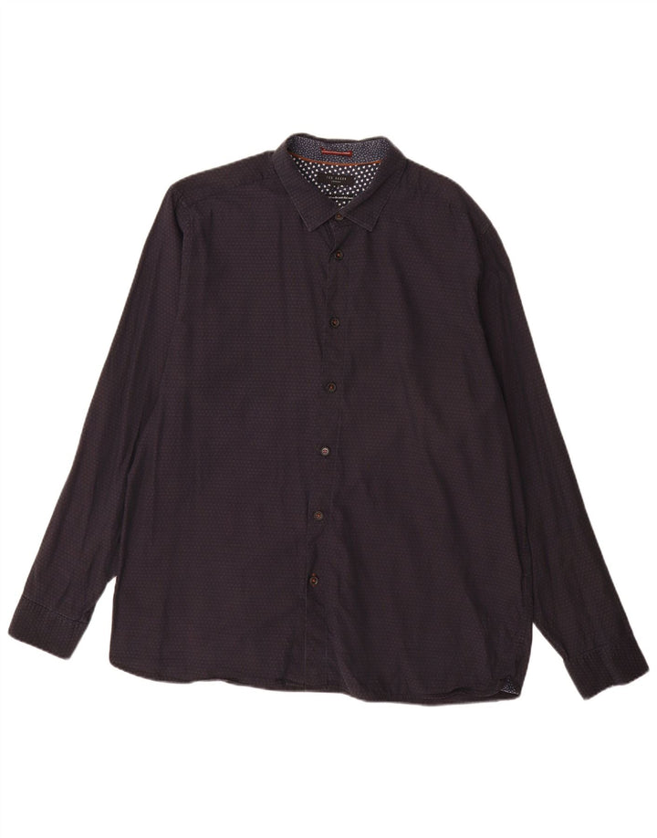 Koszula męska Ted Baker w abstrakcyjny wzór, rozmiar 6 XL, granatowa, bawełniana w cętki