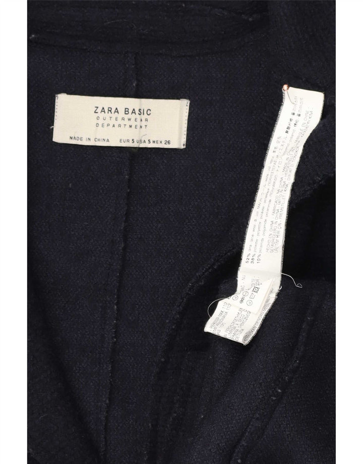 Damski płaszcz oversize Zara UK 10 Small, granatowy, wełniany