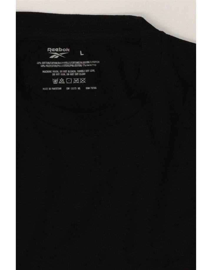 T-shirt męski Reebok, duży, czarny, bawełniany