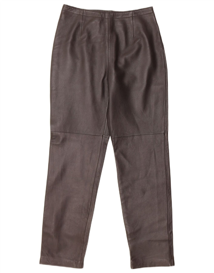 Damskie zwężane spodnie skórzane GIANNI US 4 Small W26 L28 Brązowa skóra