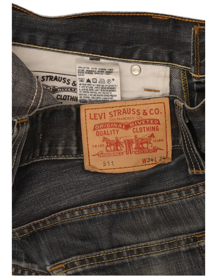 Damskie jeansy Levi's 511 Slim W34 L34 Granatowa bawełna