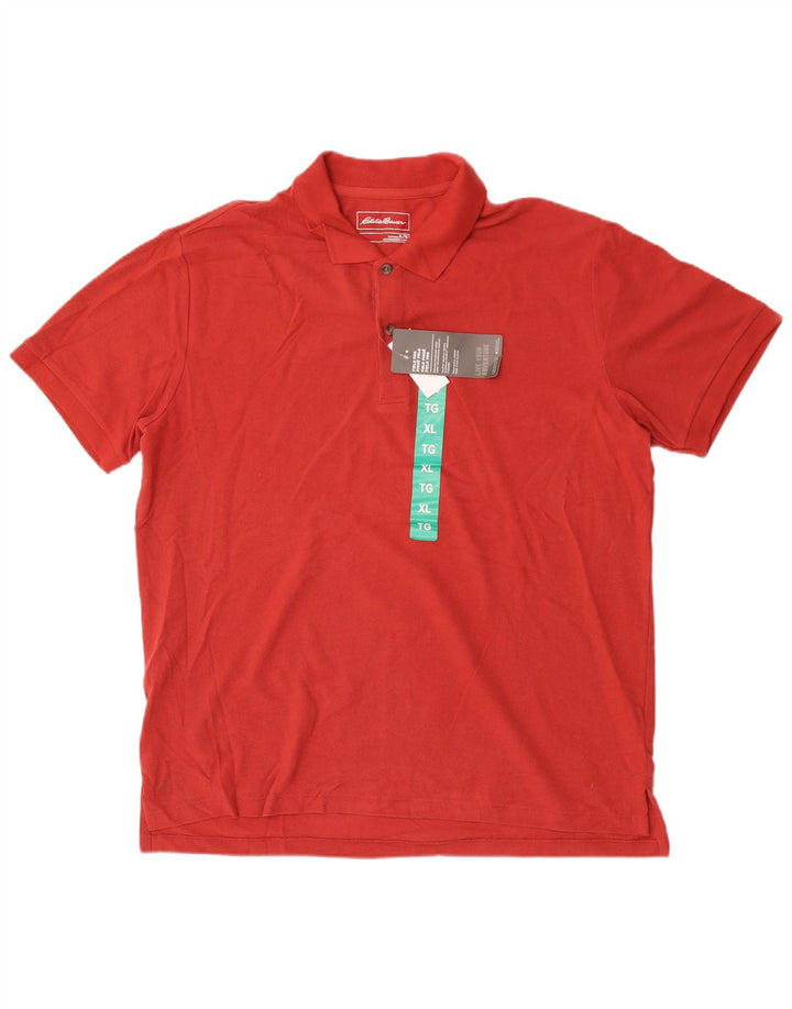 Męska koszulka polo XL Eddie Bauer, czerwona, bawełniana