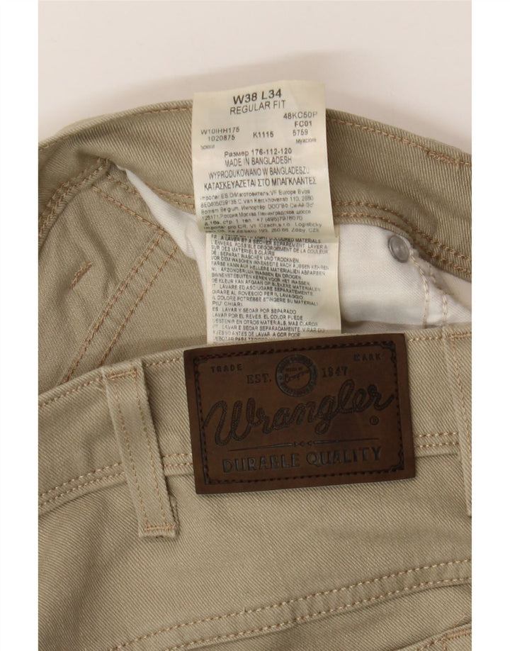 Męskie jeansy Wrangler o prostym kroju W38 L34, zielone, bawełniane