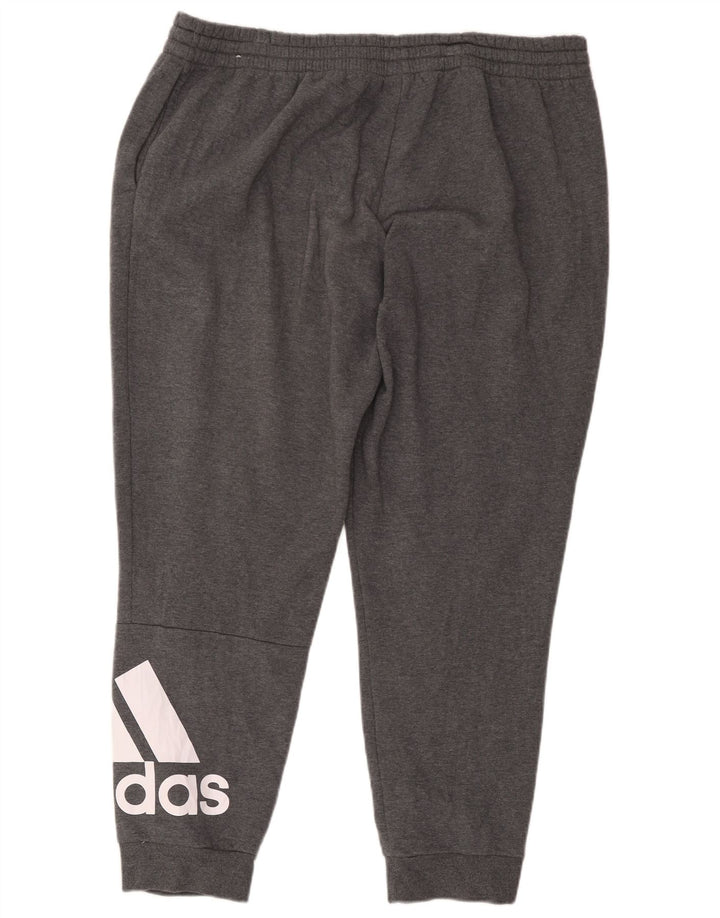 Męskie spodnie dresowe Adidas z grafiką, 2XL, szary poliester