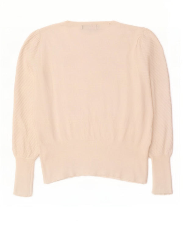 Marks & Spencer Damski sweter z dekoltem w łódkę, UK 18 XL, biała wiskoza