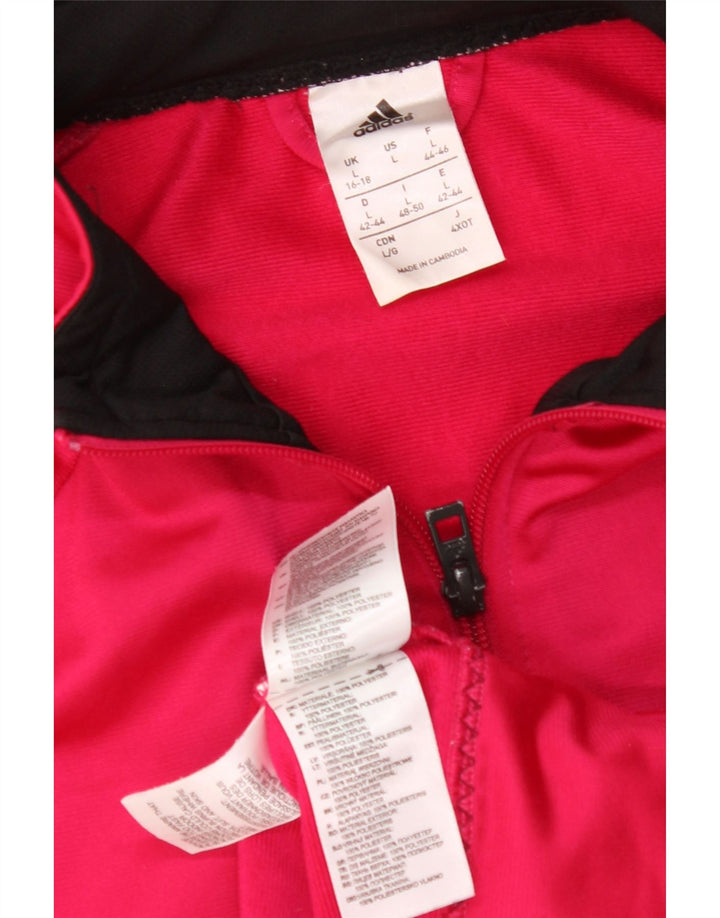 ADIDAS Womens Tracksuit Top Jacket UK 16/18 Large Pink Polyester Vintage Adidas and Second-Hand Adidas from Messina Hembry 