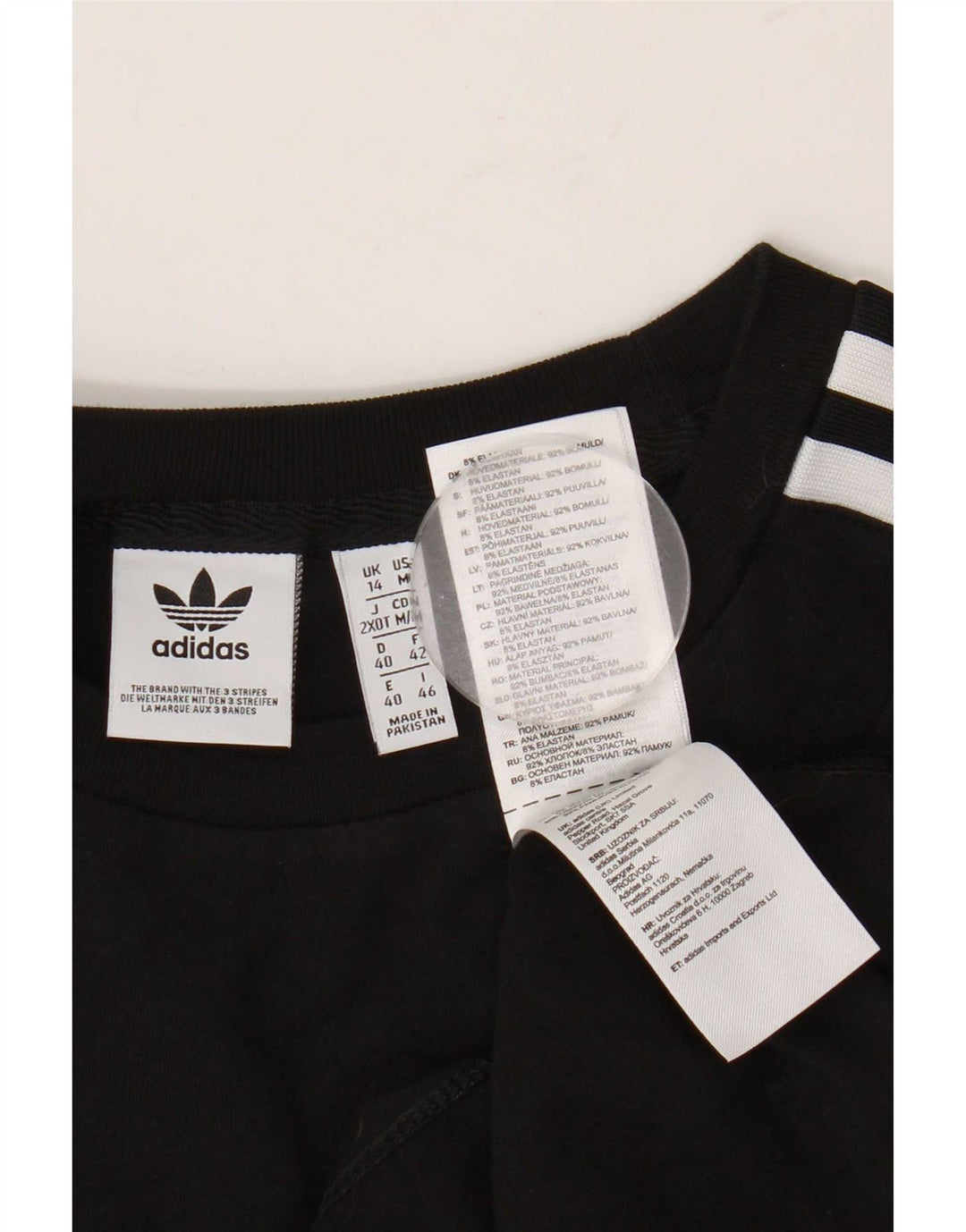 Damska koszulka Adidas Top UK 14 Średnia czarna bawełna