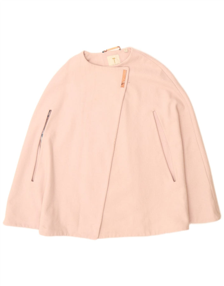 Damski płaszcz oversize Ted Baker UK 10, mały, różowy, wełniany