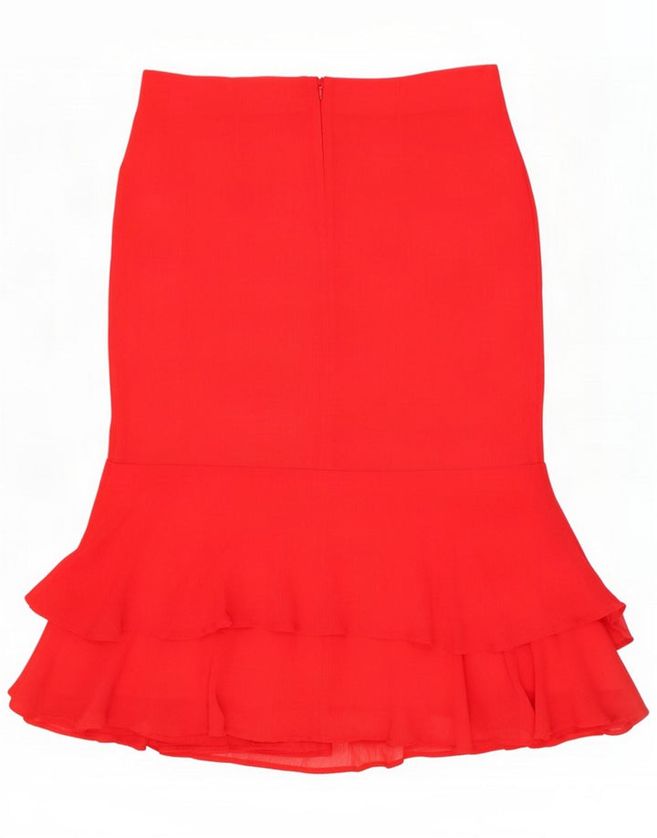 Marks & Spencer Damska spódnica z falbaną UK 12 Medium W32 Czerwony poliester