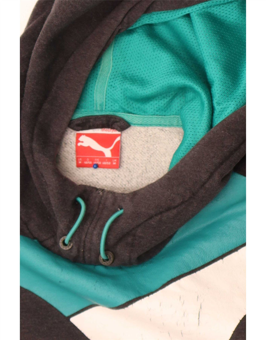 Męska bluza z kapturem Puma z grafiką, średnioszara, z blokami kolorów