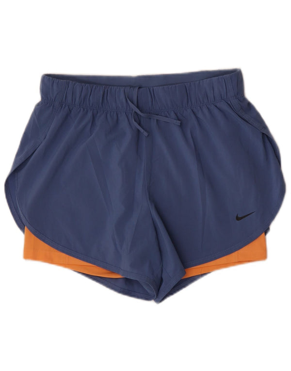 Damskie spodenki sportowe Nike Dri Fit UK 12, poliester w kolorze średnioniebieskim