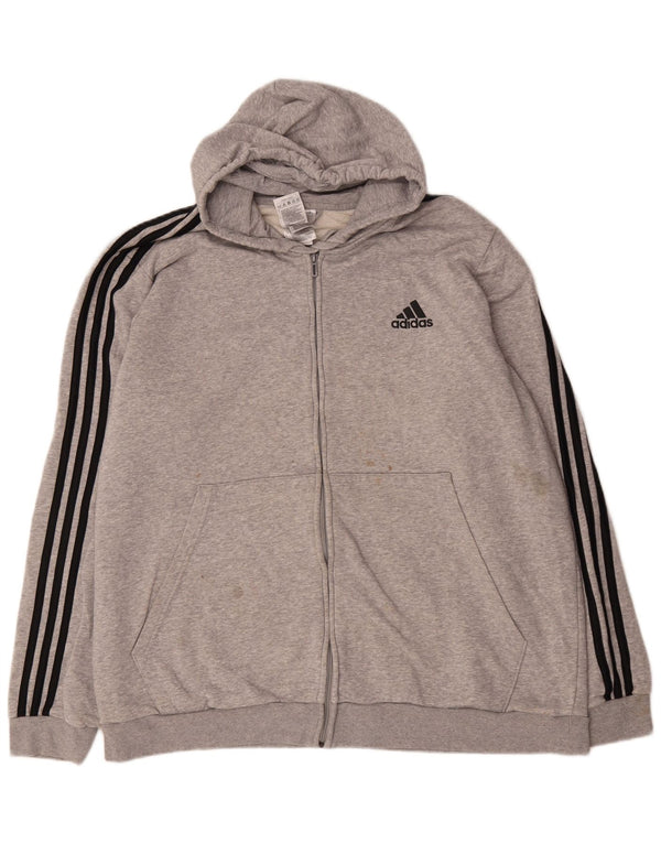 Adidas Męski sweter z kapturem i zamkiem błyskawicznym 2XL w kolorze szarym