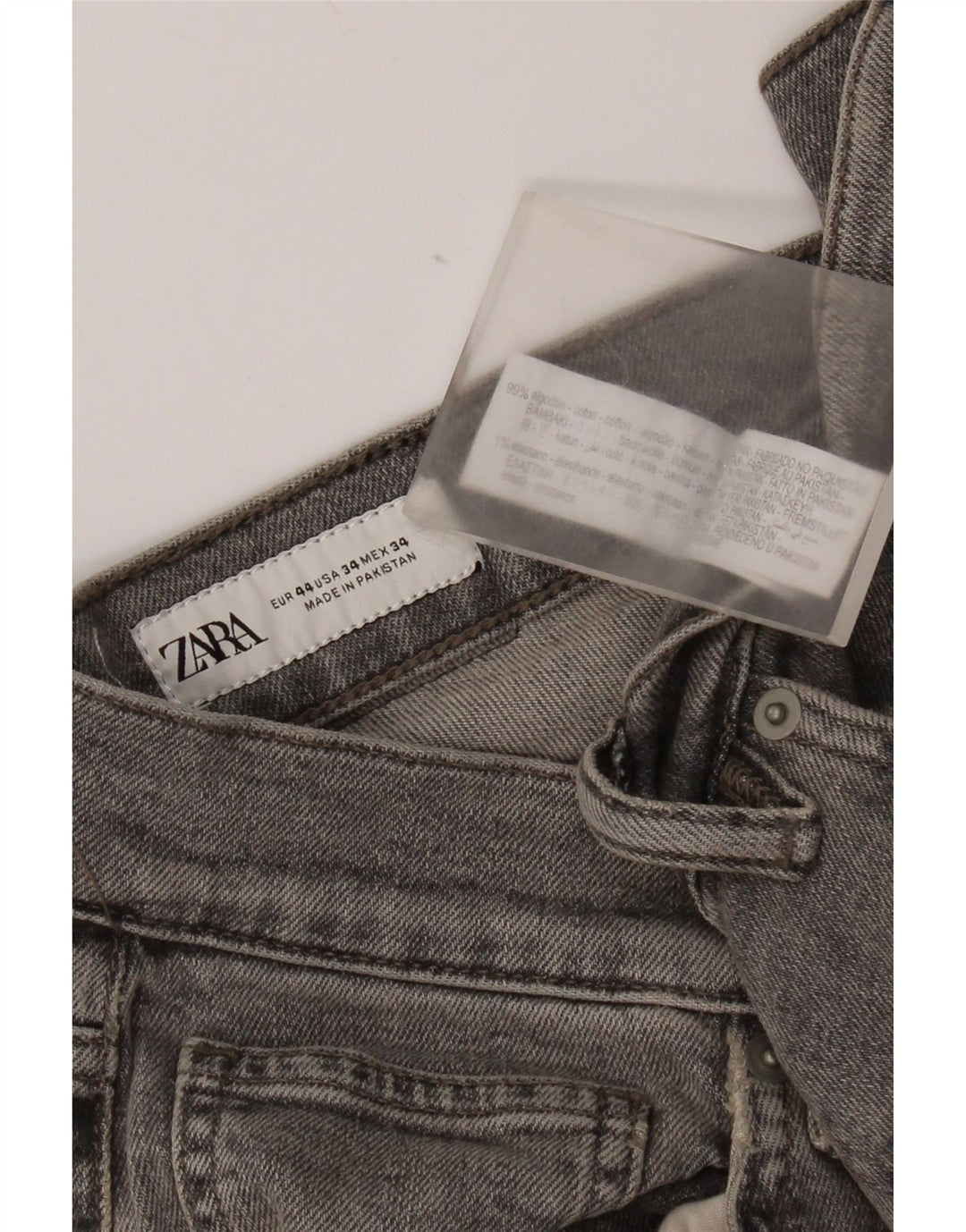 Męskie jeansy slim fit Zara EU 44 Large W34 L31 Szara bawełna