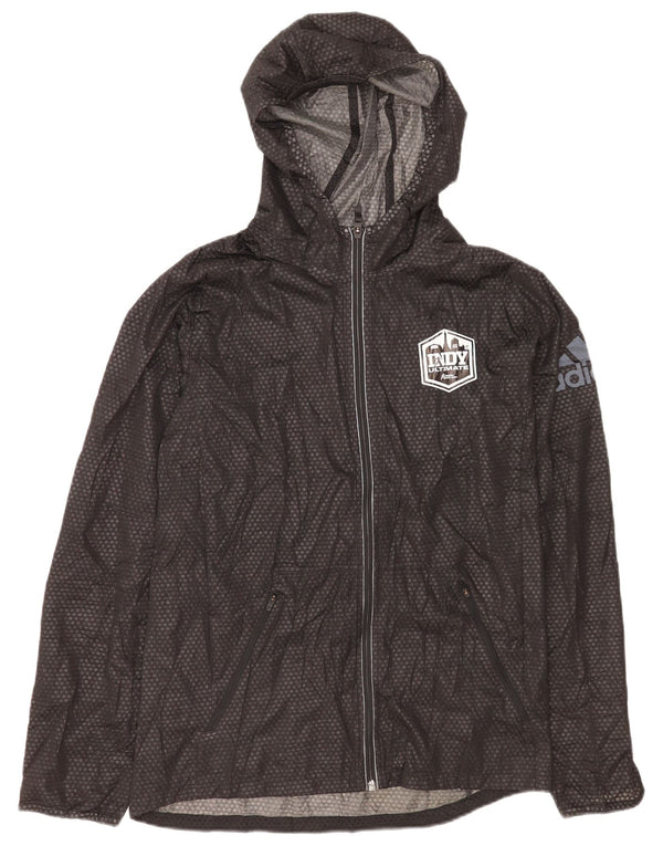 Adidas Męska kurtka przeciwdeszczowa z kapturem Climawarm UK 38 Medium Black Spotted