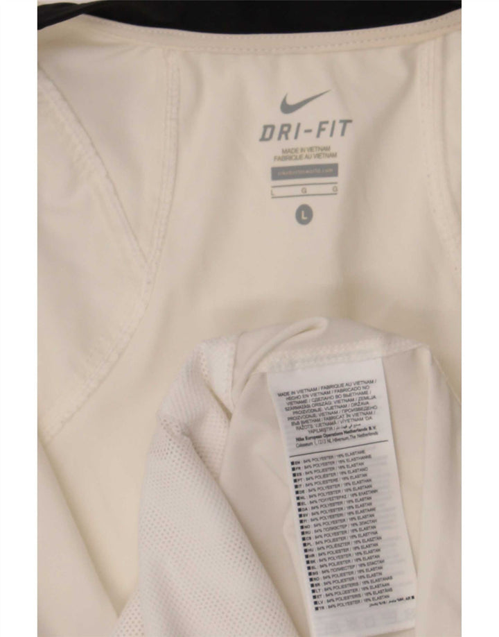 Damska kurtka dresowa Nike Dri Fit UK 16, duża, biała, z blokami kolorów