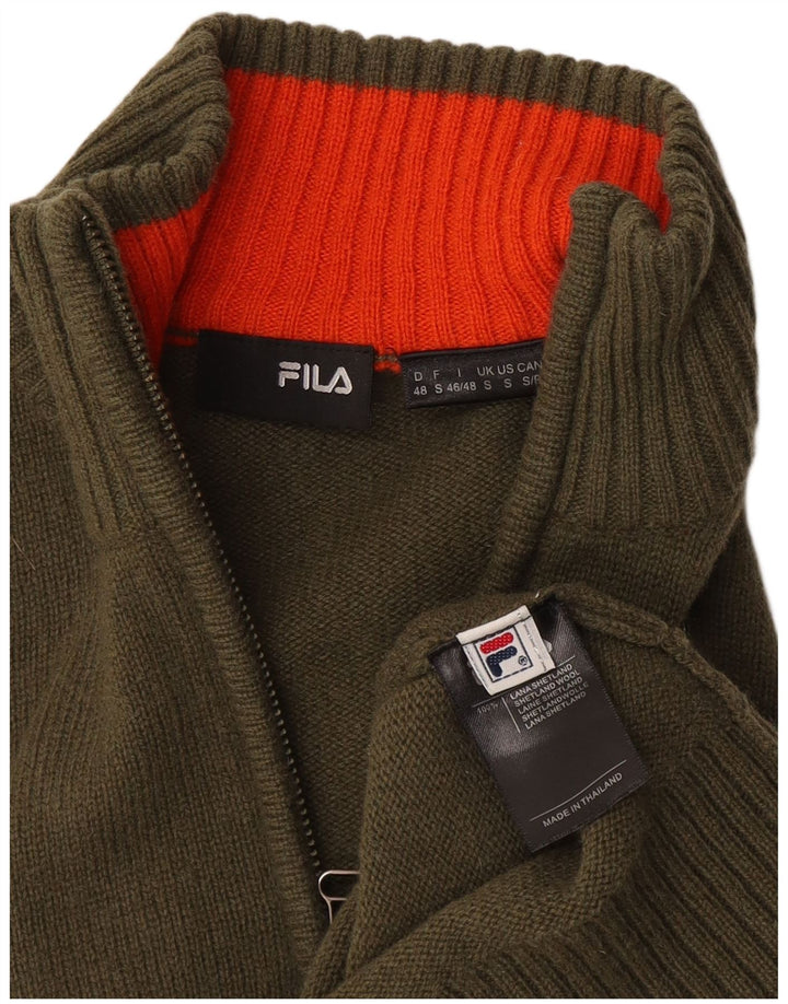 Męski sweter Fila z zamkiem błyskawicznym, mała wełna khaki