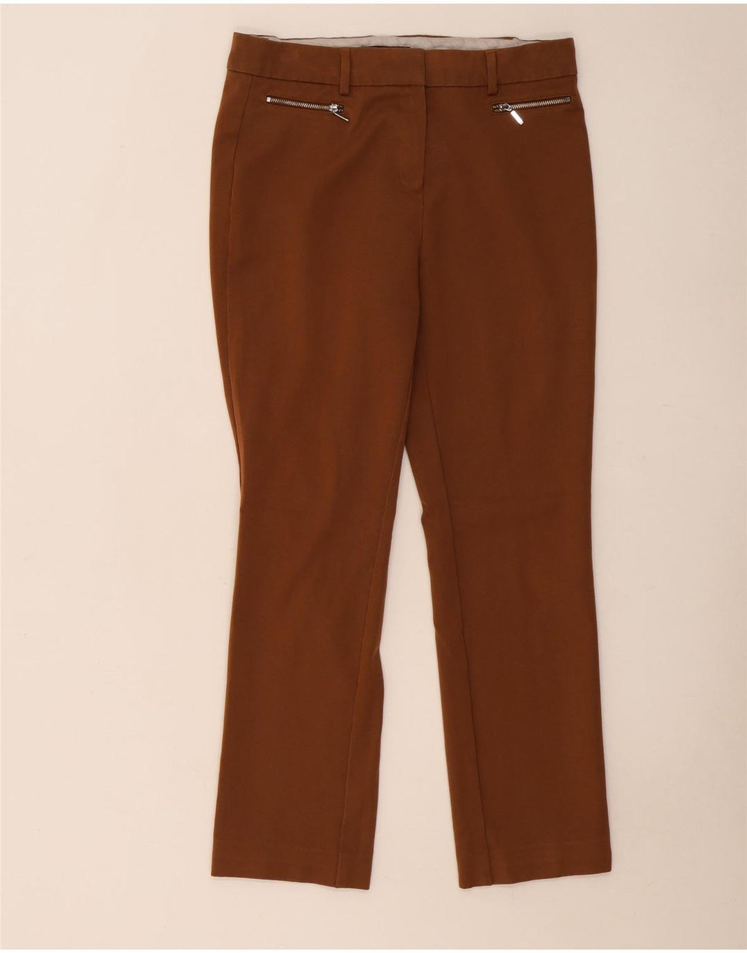 Marks & Spencer Damskie nowoczesne spodnie typu slim casual W32 L28 brązowe
