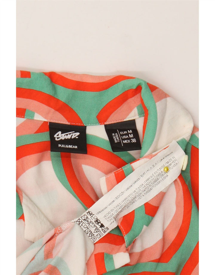 Męska koszula z krótkim rękawem Pull & Bear, wielobarwna, geometryczna wiskoza