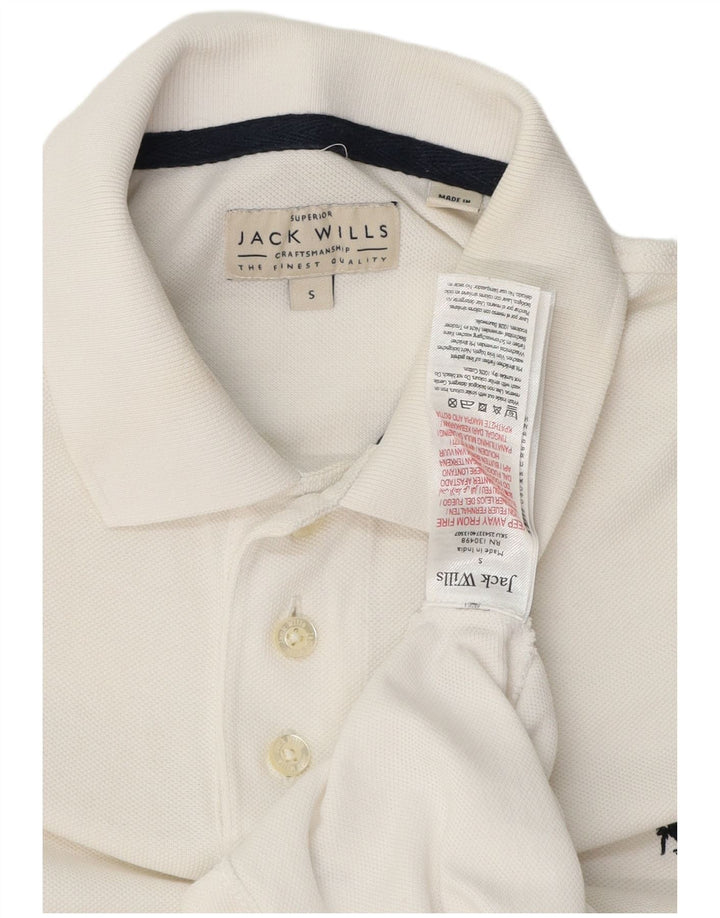 Męska koszulka polo Jack Wills, mała, biała, bawełniana