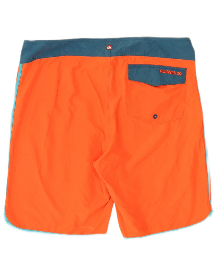 Męskie spodenki kąpielowe QUIKSILVER, duże, pomarańczowe, z blokami kolorów