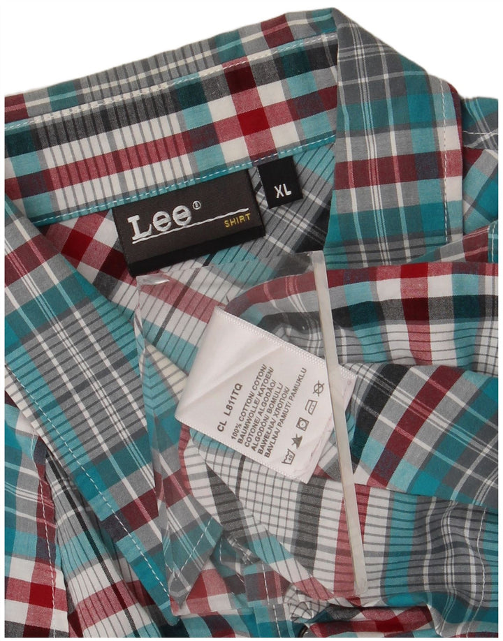 Męska koszula flanelowa Lee XL w wielokolorową kratę, bawełniana