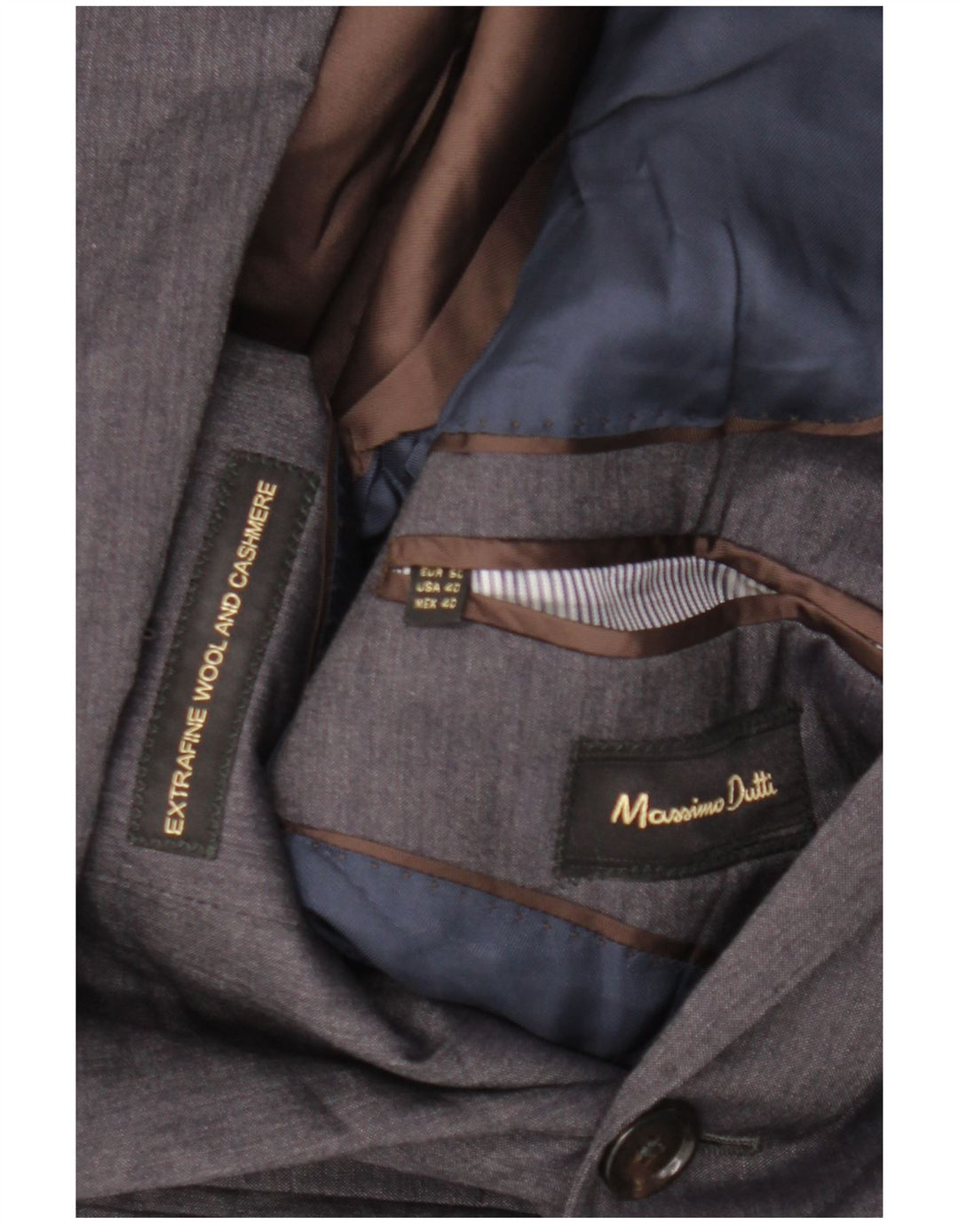 Męska marynarka zapinana na 2 guziki Massimo Dutti EU 50 Średnioszara wełna