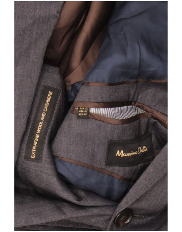 Męska marynarka zapinana na 2 guziki Massimo Dutti EU 50 Średnioszara wełna